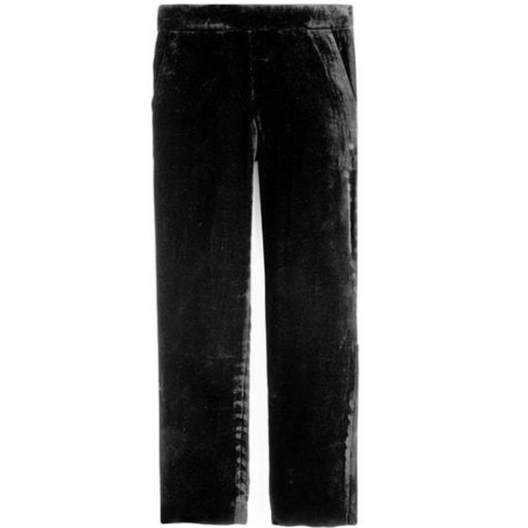 J.CREW Black Crushed Velvet Ankle Boyfriend Pant - Picture 2 of 6